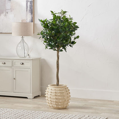 Cream Bobble Fibrestone Large Decorative Planter