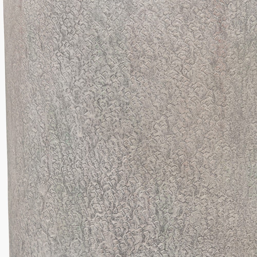 Stone Grey Metal & Clear Glass Small Hurricane