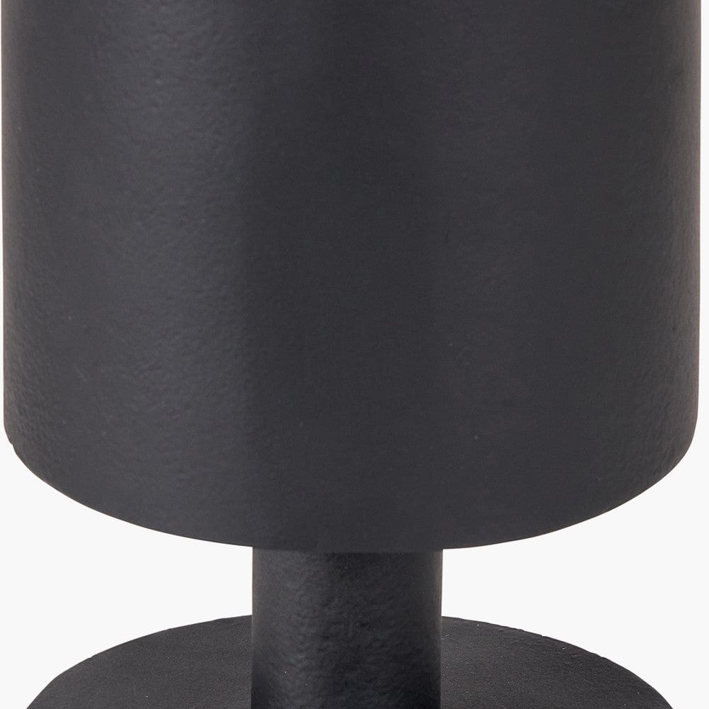 Matt Black Large Metal Pillar Candle Holder