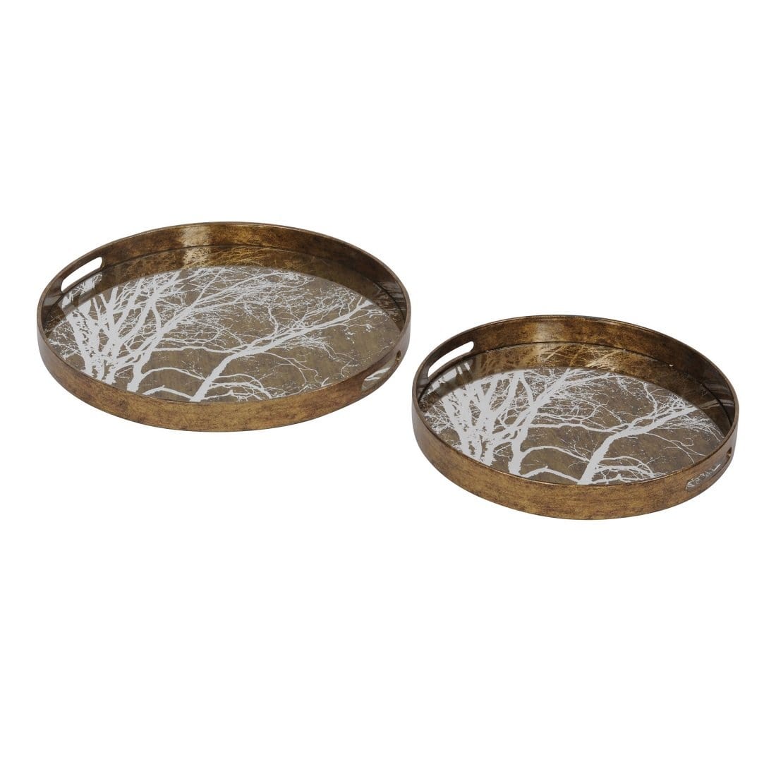 Vienna Antique Gold Set of 2 Tree Trays