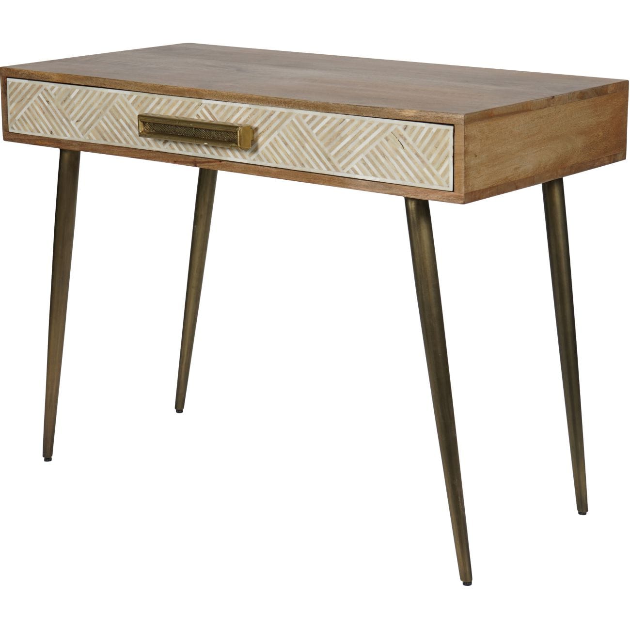 Linden Bone & Mango Wood Desk with Drawer