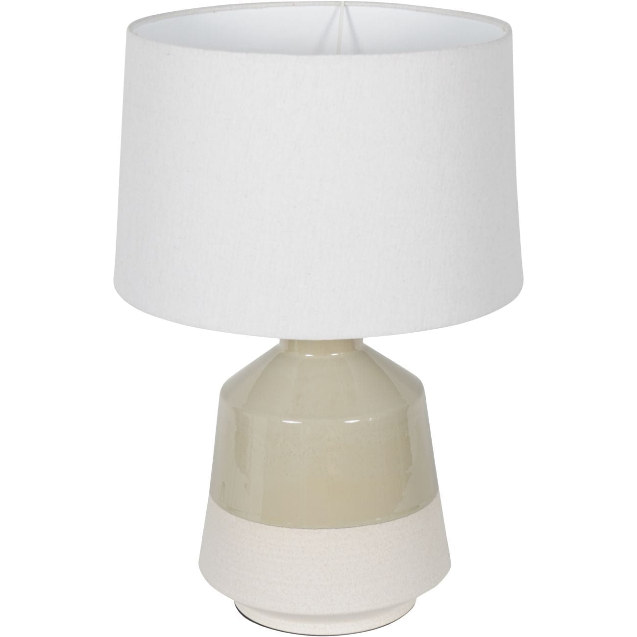 Chilham Soft Green Dipped Glaze Table Lamp with Ivory Shade