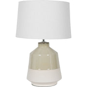 Chilham Soft Green Dipped Glaze Table Lamp with Ivory Shade