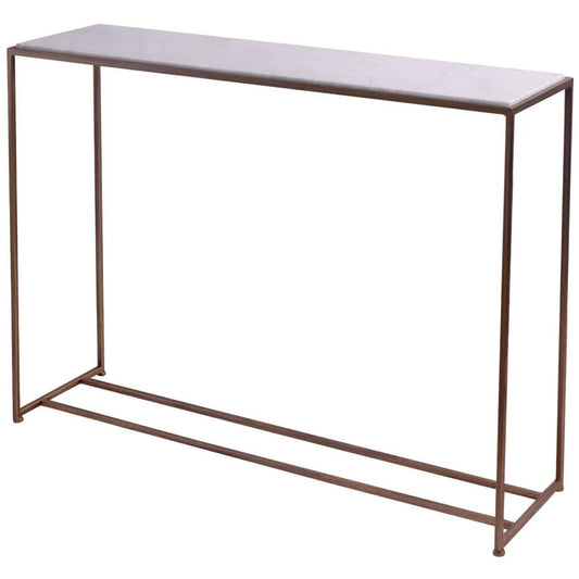 Hylas Antique Copper Frame Ceramic Console Table