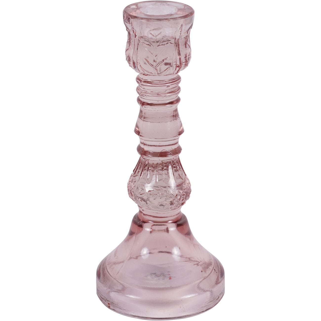 Pink Glass Candlestick