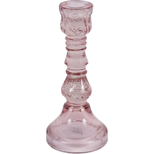 Pink Glass Candlestick