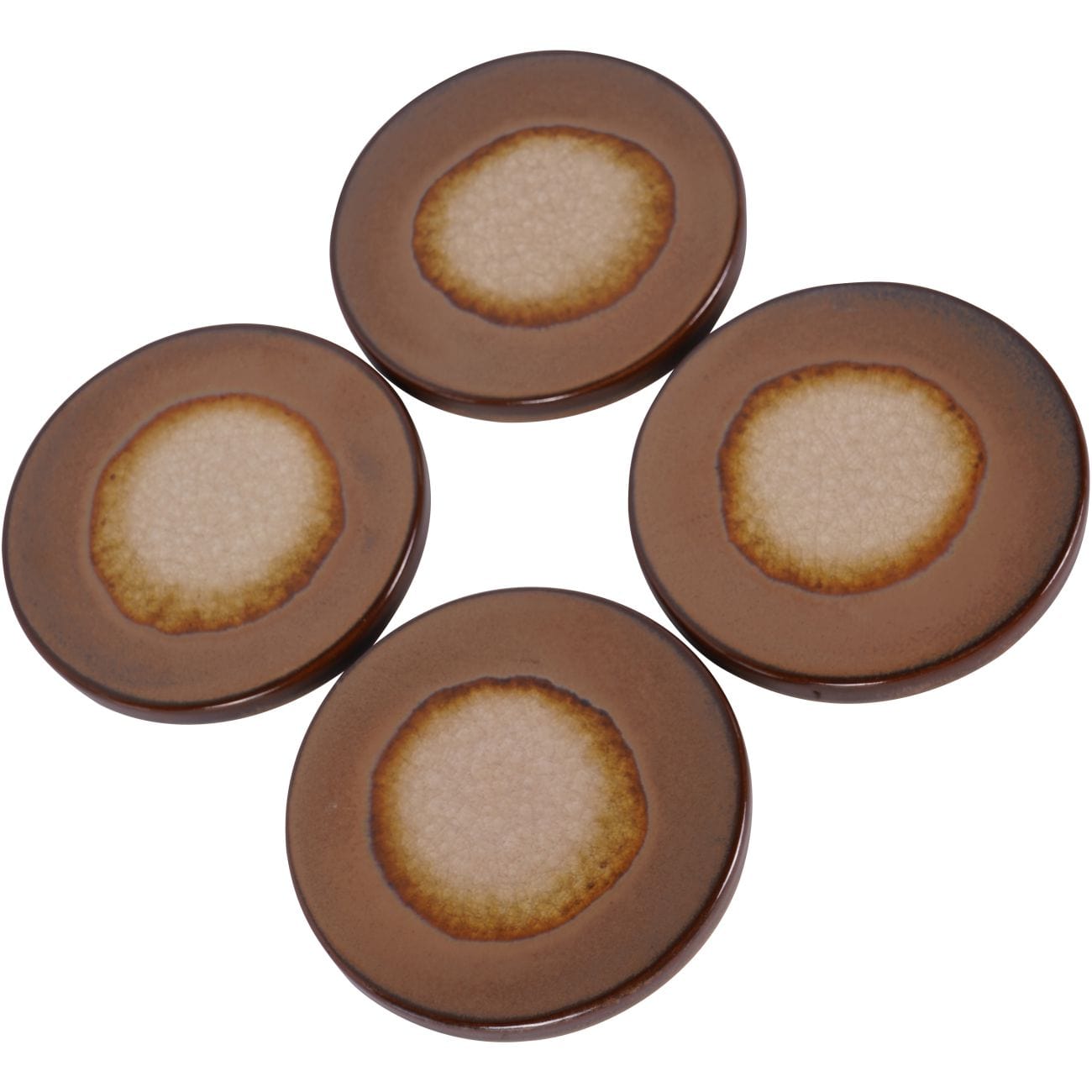 Sienna Brown Reactive Glaze Coaster Set of 4