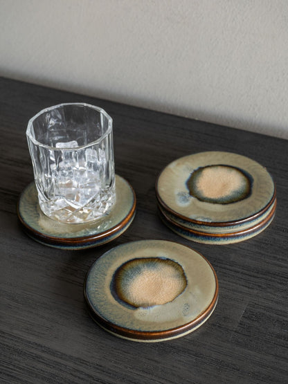 Reactive Glazed Medway Blue Coaster Set of 4