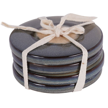 Reactive Glazed Medway Blue Coaster Set of 4