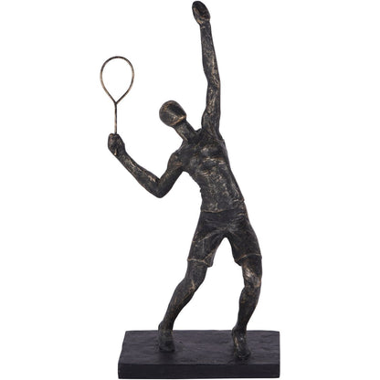 Bronze Racket Player Sculpture