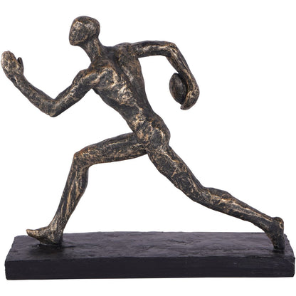 Bronze Rugby Player Sculpture