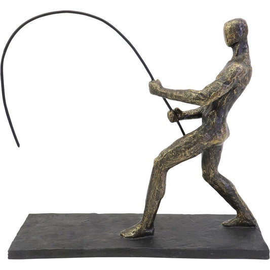 Bronze Fishing Sculpture