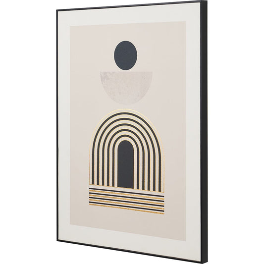 Art Deco Print with Linear Gold Detail & Black Frame