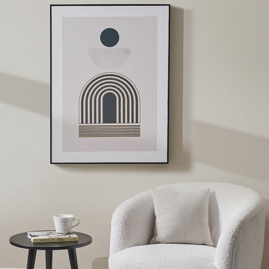 Art Deco Print with Linear Gold Detail & Black Frame