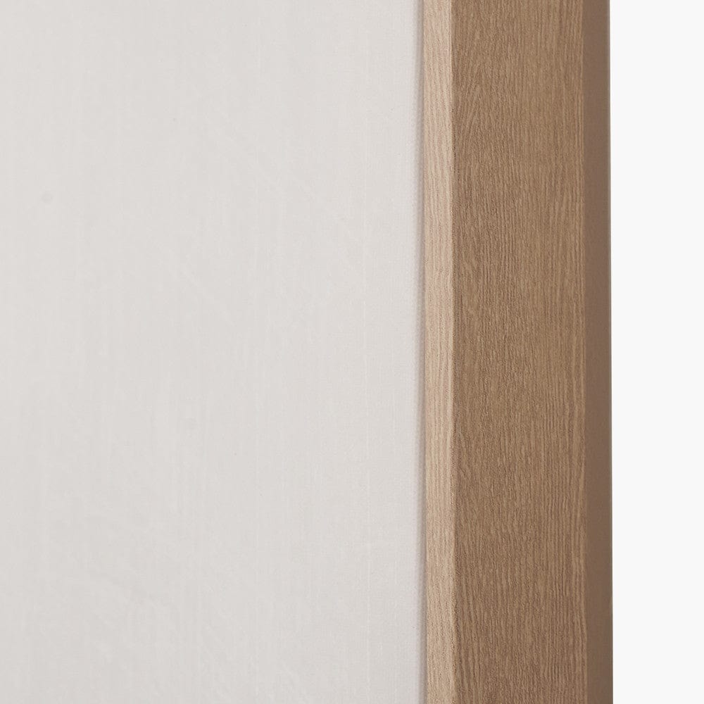 Set of 3 Natural & White Birds Canvases with Natural Frames