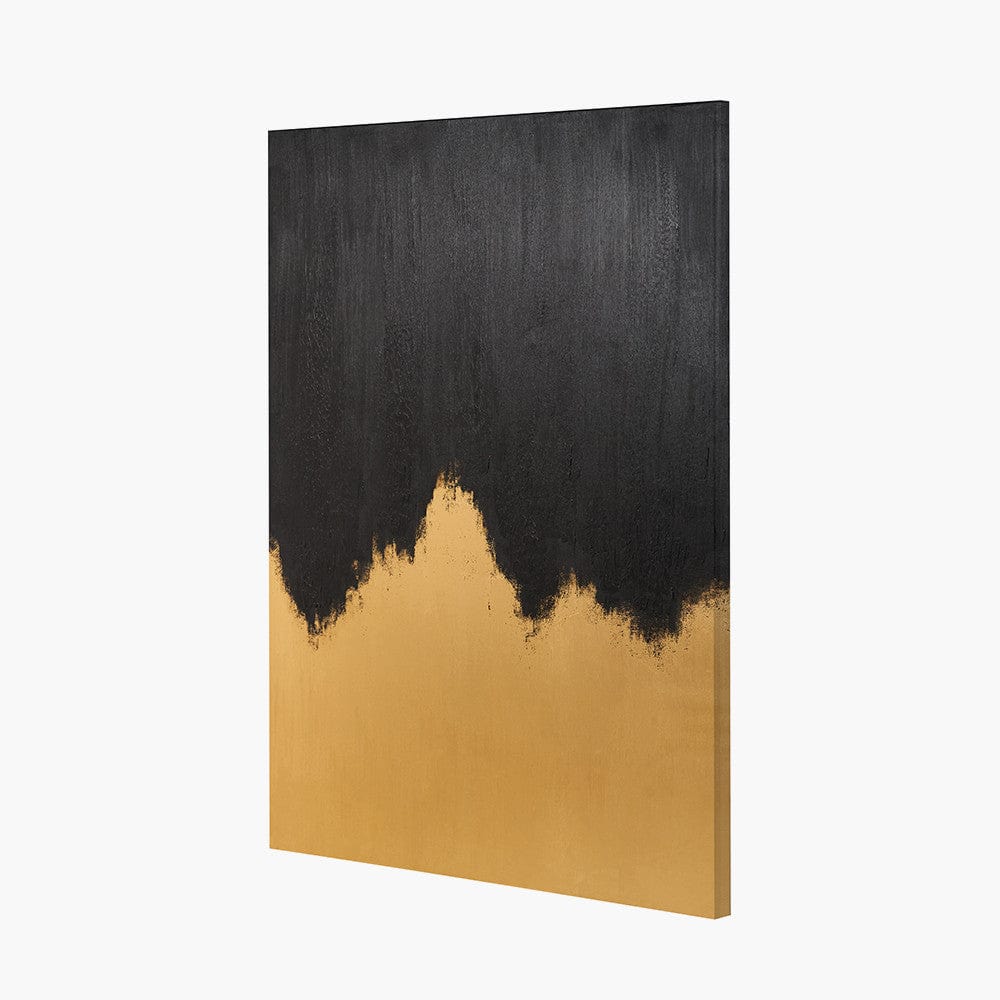 Black & Gold Abstract Frameless Canvas