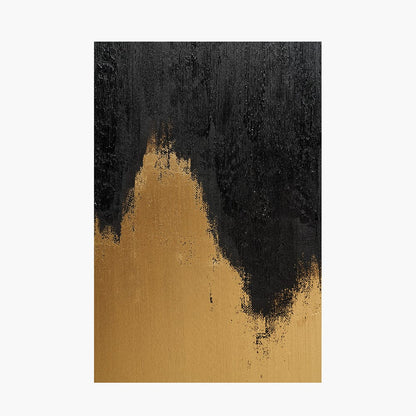 Black & Gold Abstract Frameless Canvas