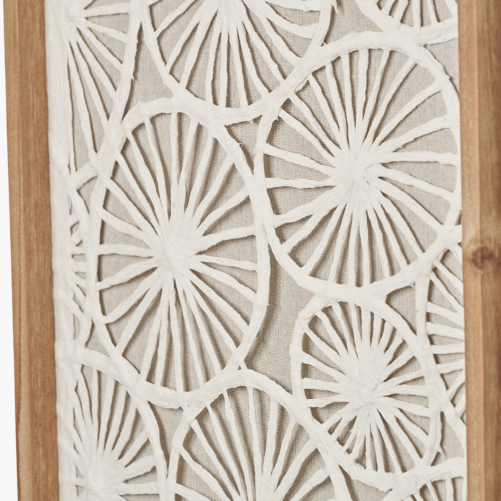 Set of 2 Cut Out Pattern Natural Paper Design Wall Art with Natural Frames