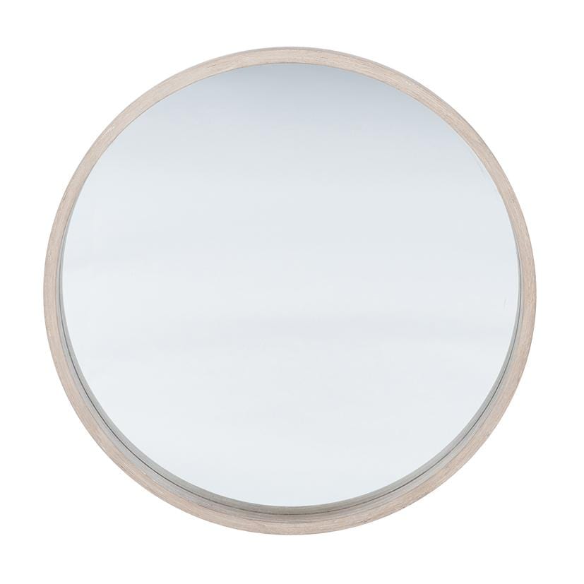 Natural Wood Round Wall Mirror