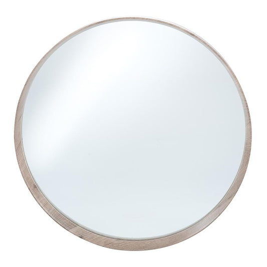 Natural Wood Veneer Round Wall Mirror