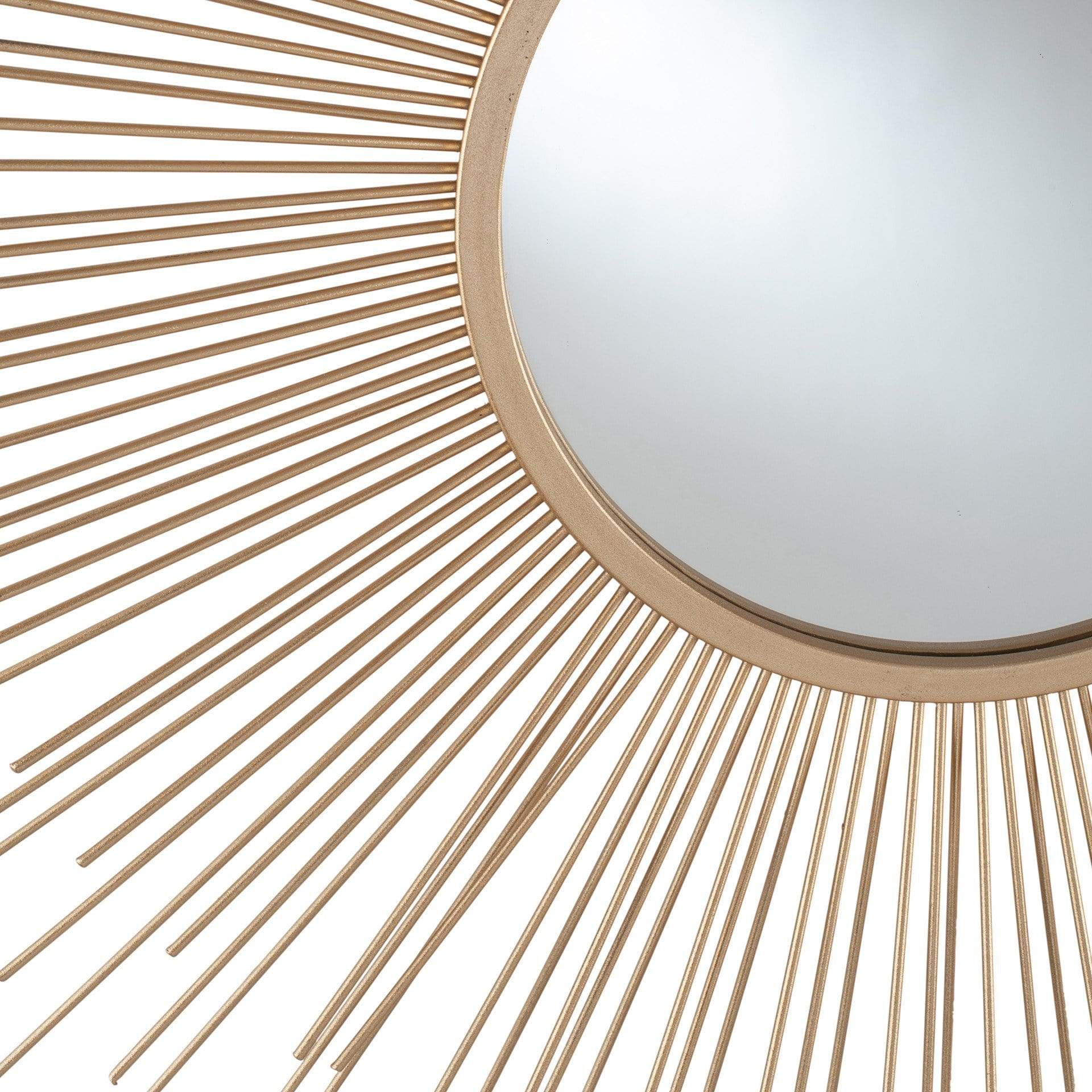 Gold Metal Starburst Round Wall Mirror