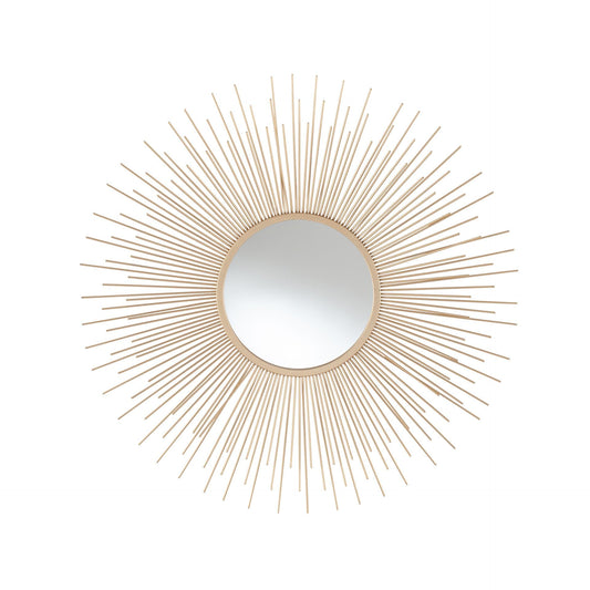 Gold Metal Starburst Round Wall Mirror