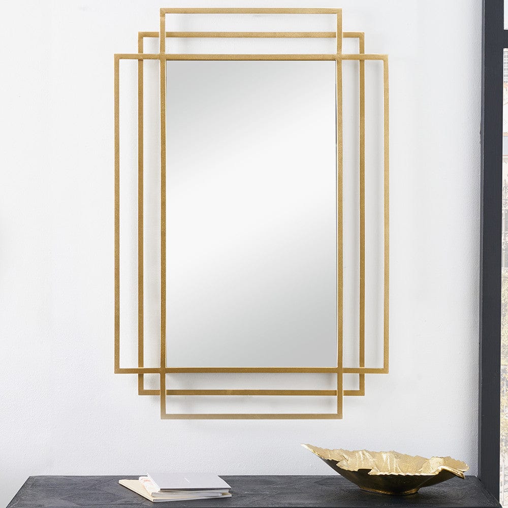 Gold Rectangular Multi Framed Wall Mirror