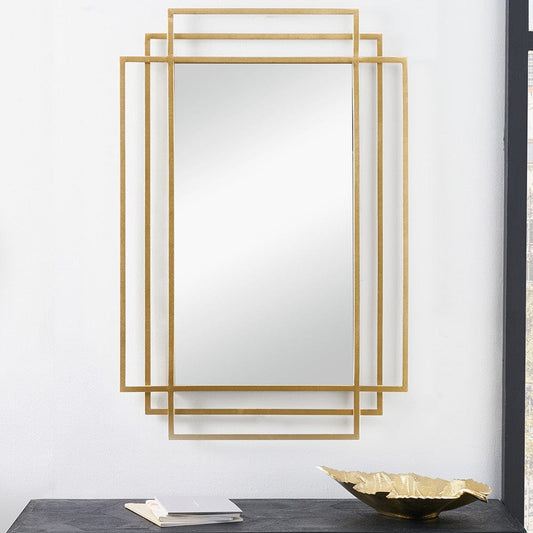 Gold Rectangular Multi Framed Wall Mirror