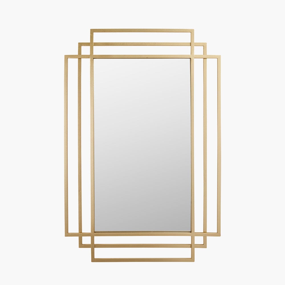 Gold Rectangular Multi Framed Wall Mirror