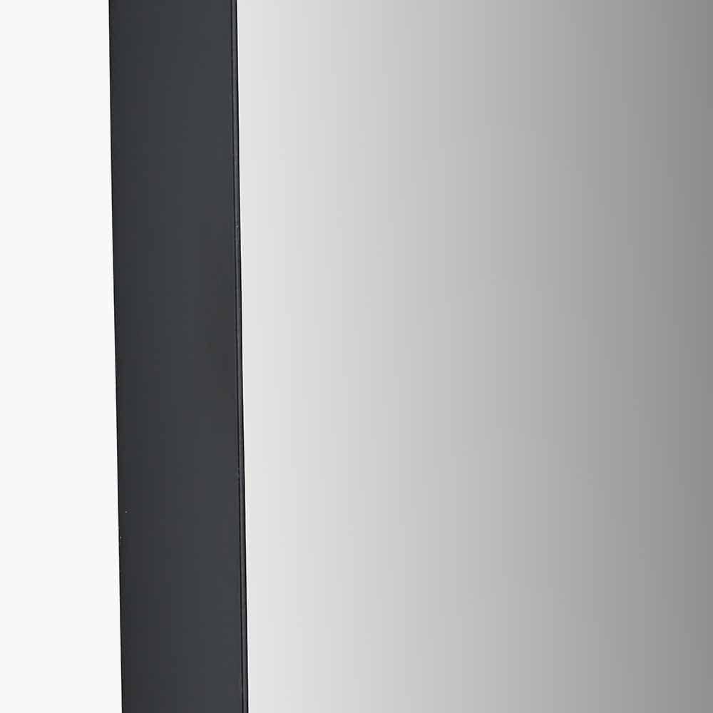 Black Metal Slim Frame Oval Wall Mirror