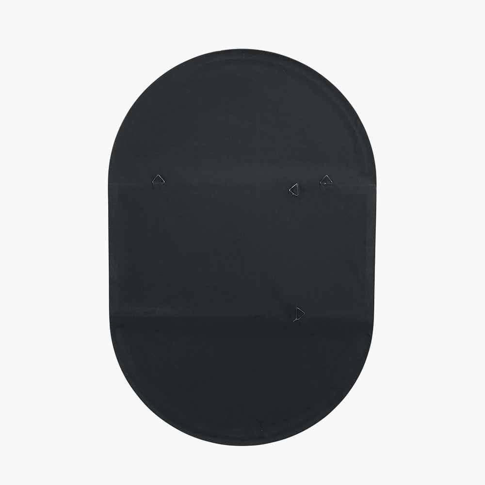 Black Metal Slim Frame Oval Wall Mirror