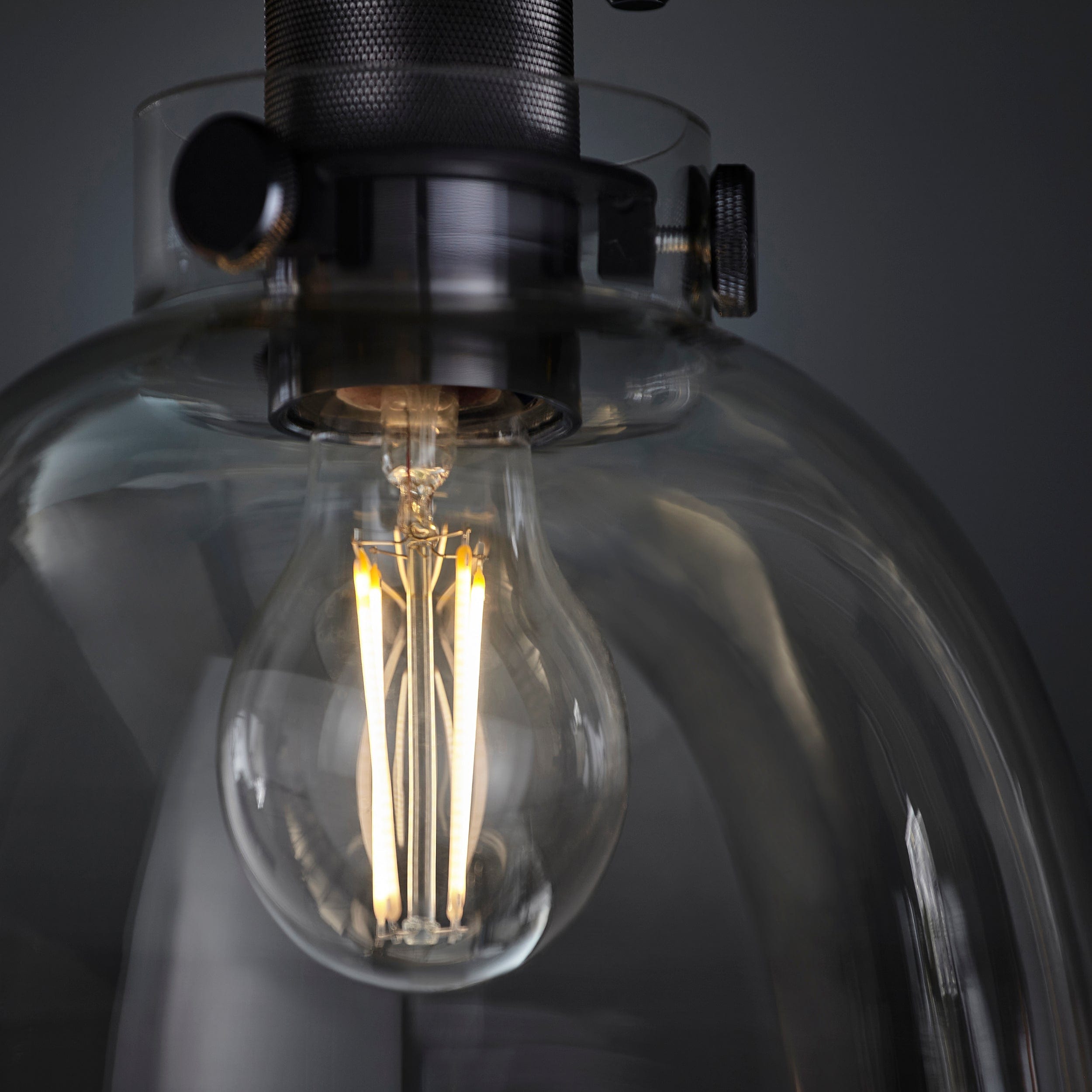 Kirk Black Chrome Flush Ceiling Light