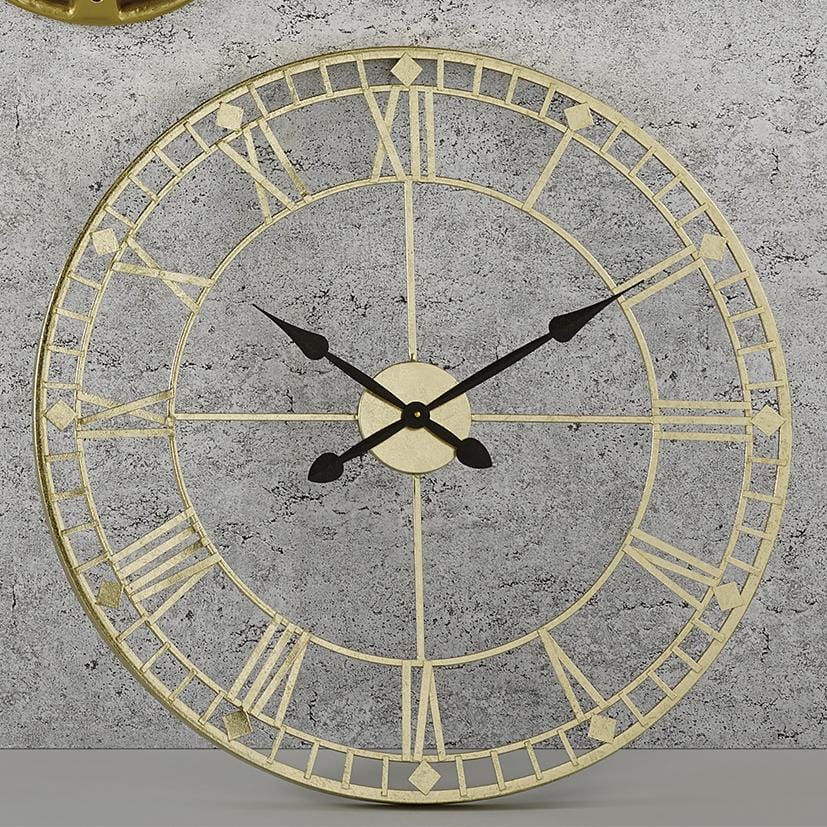 Antique Gold Round Wall Clock