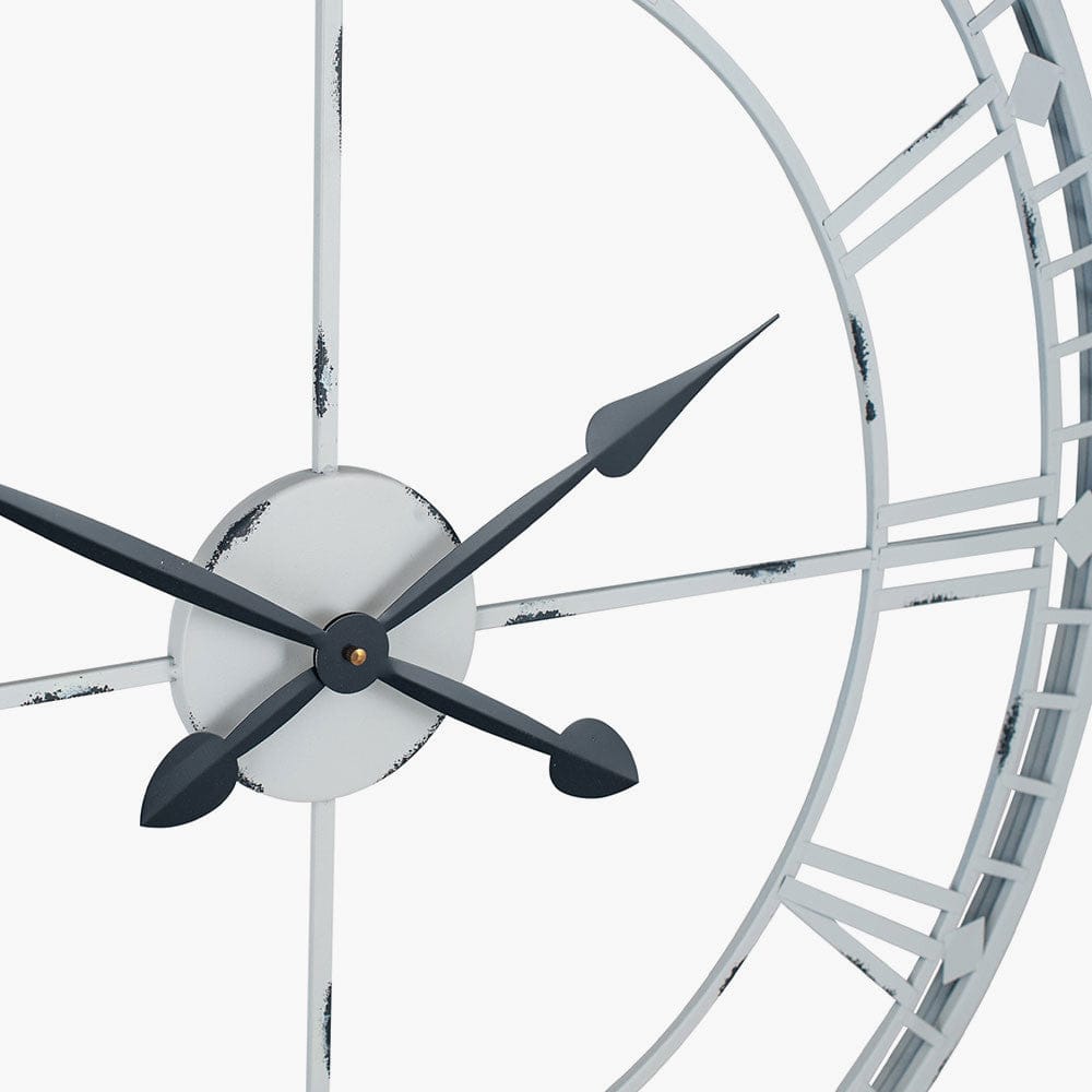 Soft Grey Metal Round Wall Clock