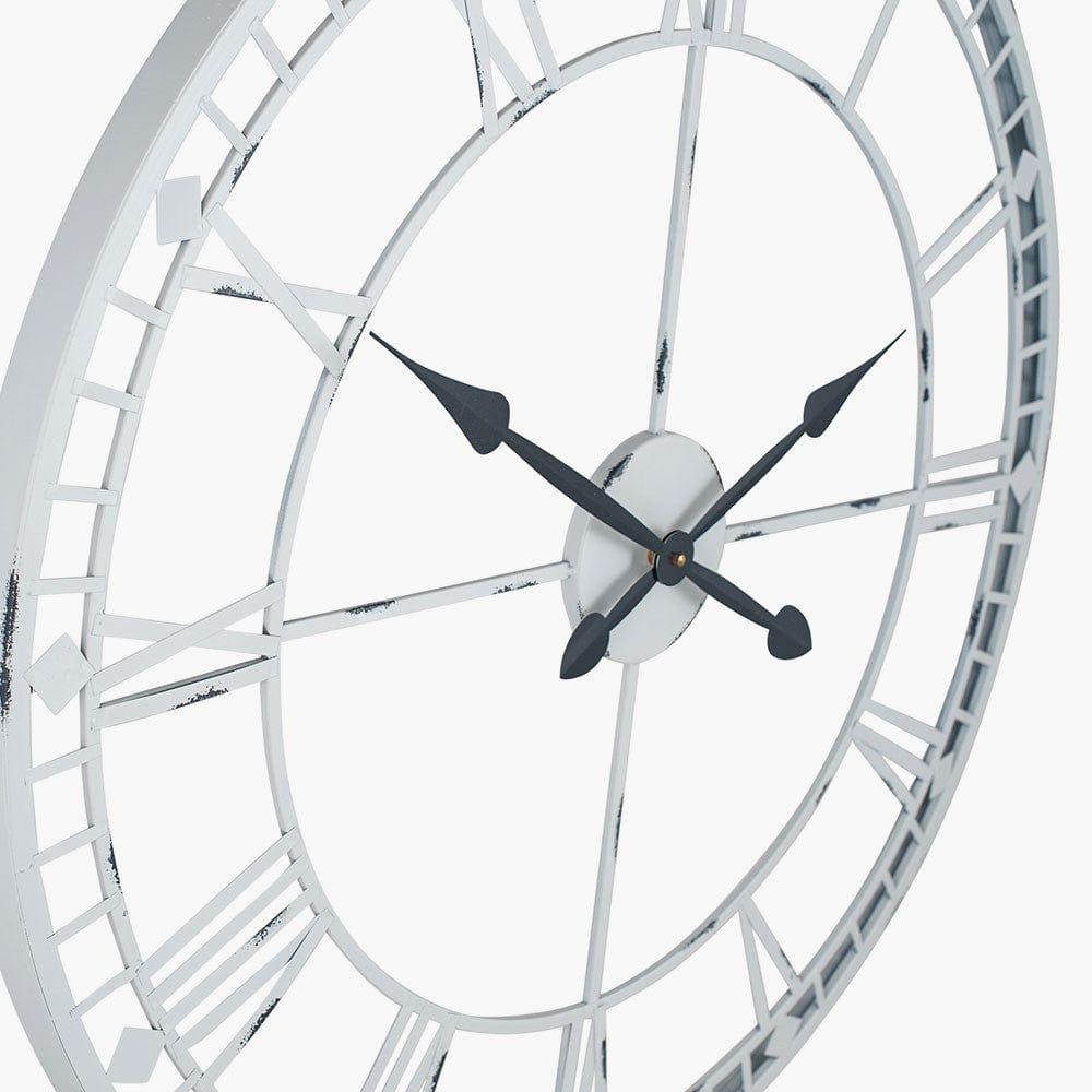 Soft Grey Metal Round Wall Clock