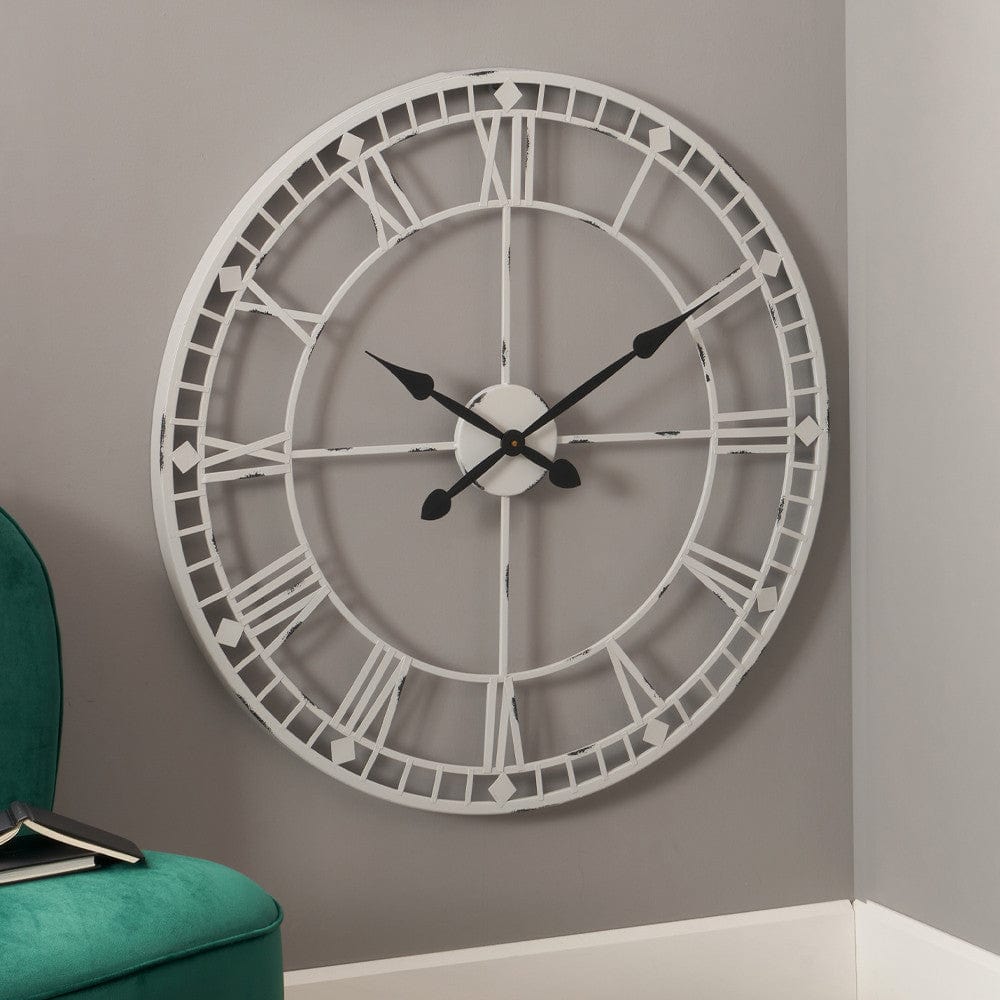 Soft Grey Metal Round Wall Clock