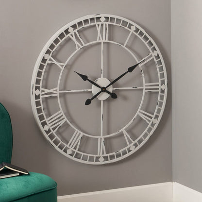 Soft Grey Metal Round Wall Clock