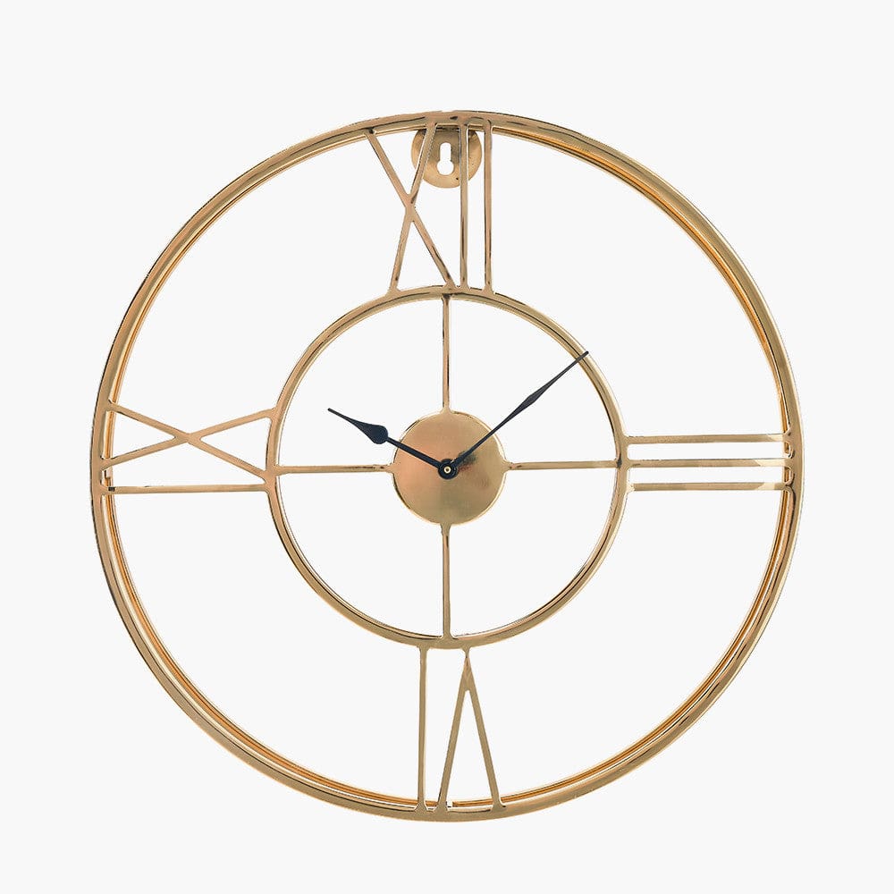 Roman Gold Round Wall Clock