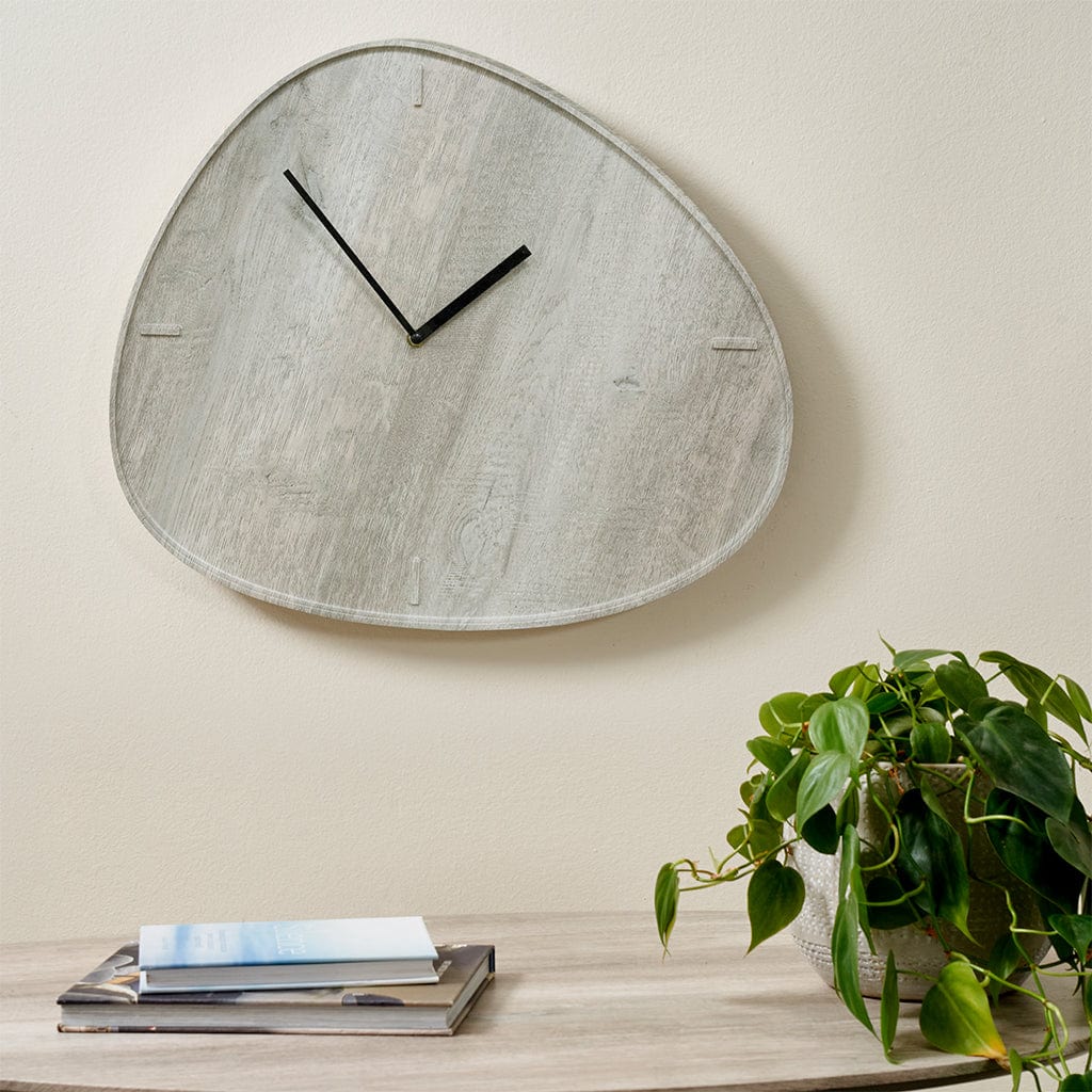 Grey Oak Veneer Tear Wall Clock