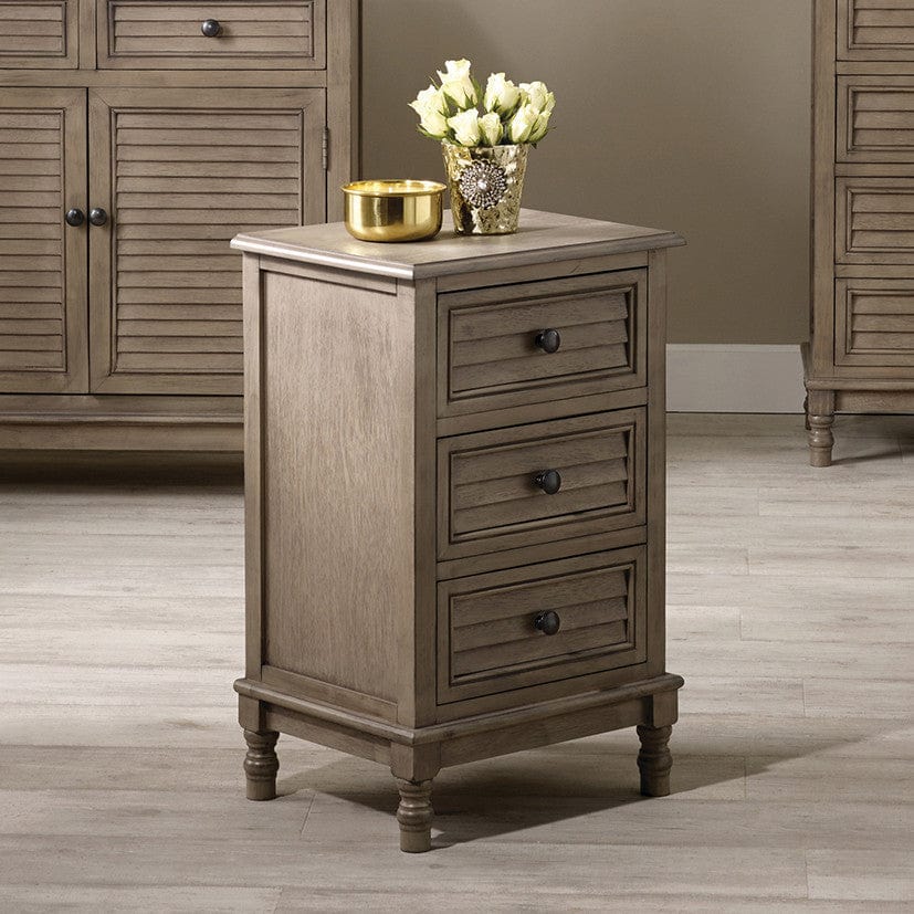 Taupe Pine Wood 3 Drawer Unit