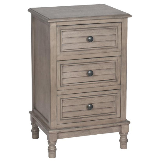 Taupe Pine Wood 3 Drawer Unit