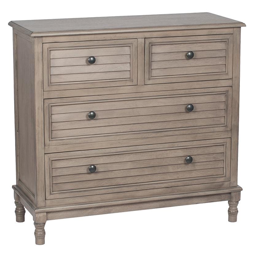 Taupe Pine Wood 4 Drawer Unit