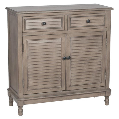 Taupe Pine Wood 2 Drawer 2 Door Unit