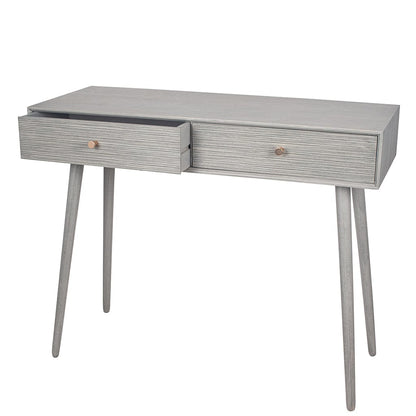 Chaya Dark Grey Pine Wood 2 Drawer Console Table