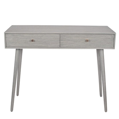 Chaya Dark Grey Pine Wood 2 Drawer Console Table