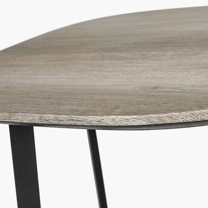 Ukiah Grey Oak Veneer & Black Metal Side Table