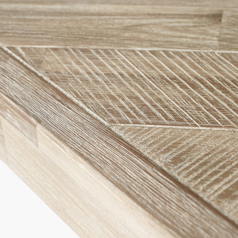 Marca Sand Wash Acacia Wood & Black Metal 6 Seater Dining Table