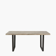 Marca Sand Wash Acacia Wood & Black Metal 6 Seater Dining Table