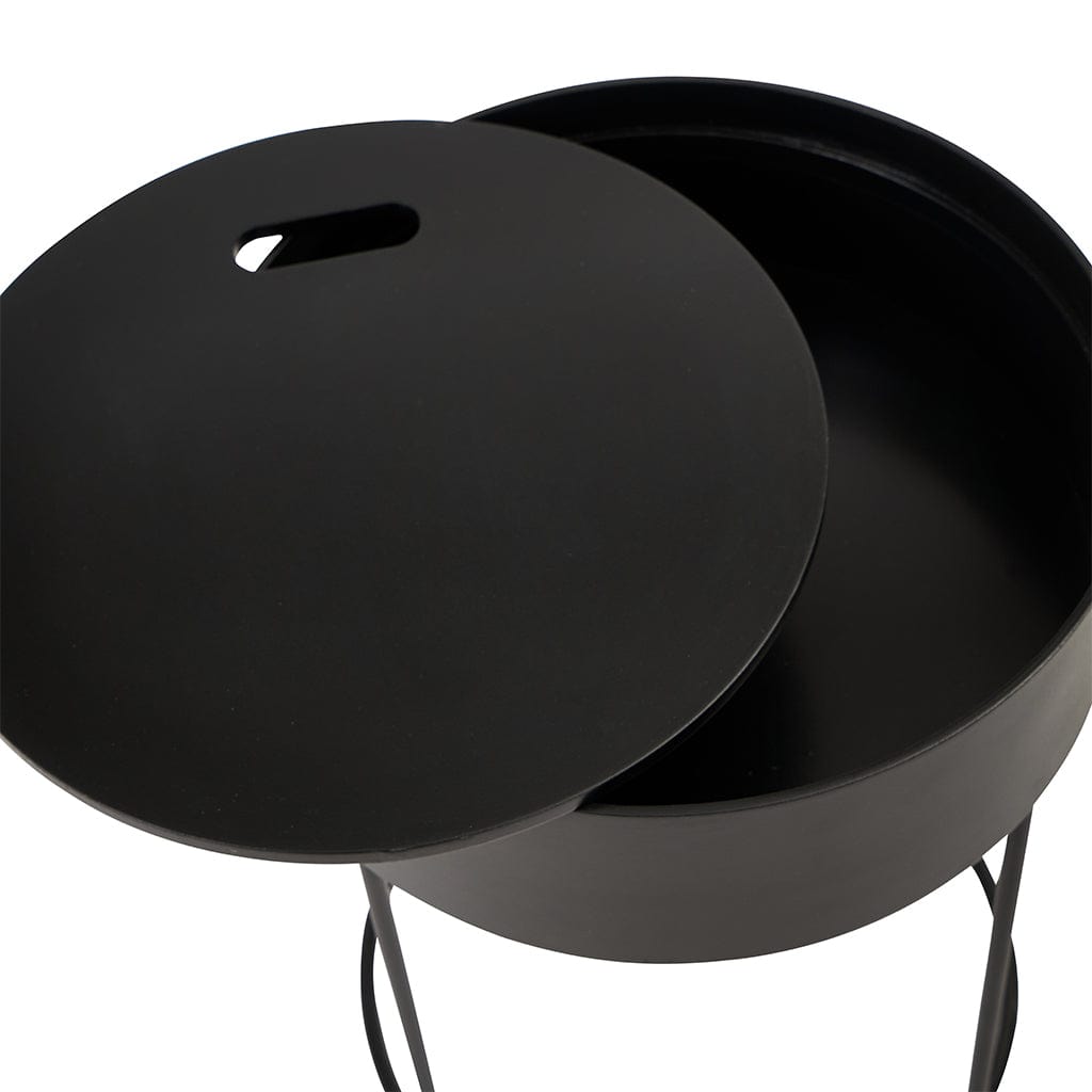 Hugo Black Wood & Black Storage Table