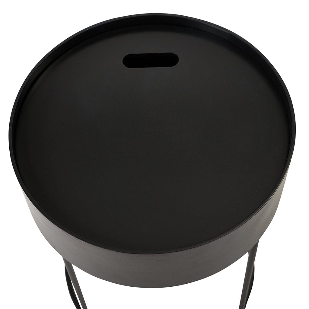 Hugo Black Wood & Black Storage Table